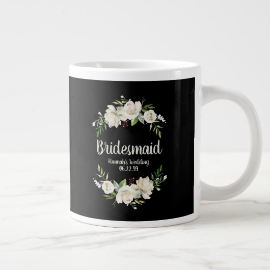 Bruidsmeisje zwart en wit Bloemen Huwelijk Welkom Grote Koffiekop (Rechts)