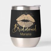 bruidsmeisje zwart gouden lippen Bachelorette naam (Links)