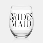 Bruidsmeisje Zwart Modern Eenvoudig Persoonlijk  Wijnglas Zonder Voet (Voorkant)