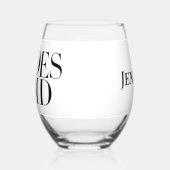 Bruidsmeisje Zwart Modern Eenvoudig Persoonlijk  Wijnglas Zonder Voet (Links)