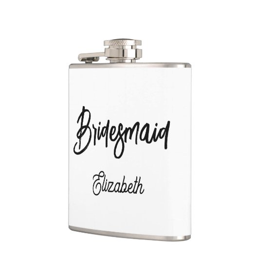 Bruidsmeisje Zwart Wit Bruiloft  Heupfles (Links)