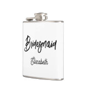 Bruidsmeisje Zwart Wit Huwelijk Heupfles (Links)