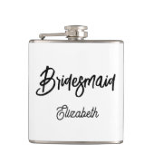 Bruidsmeisje Zwart Wit Huwelijk Heupfles (Voorkant)