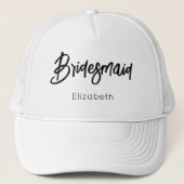 Bruidsmeisje Zwart Wit Huwelijk  Trucker Pet (Voorkant)