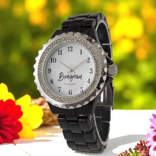 Bruidsmeisje Zwart Wit Trouwgunst Cadeau Horloge
