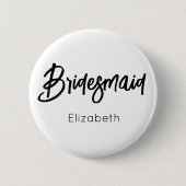 Bruidsmeisje Zwart Wit Trouwknoop Ronde Button 5,7 Cm (Voorkant)