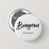 Bruidsmeisje Zwart Wit Trouwknoop Ronde Button 5,7 Cm (Voorkant /achterkant)
