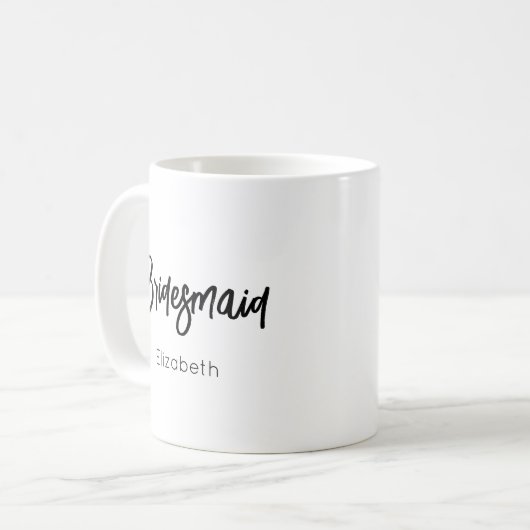 Bruidsmeisje Zwart Witte Mok (Voorkant links)