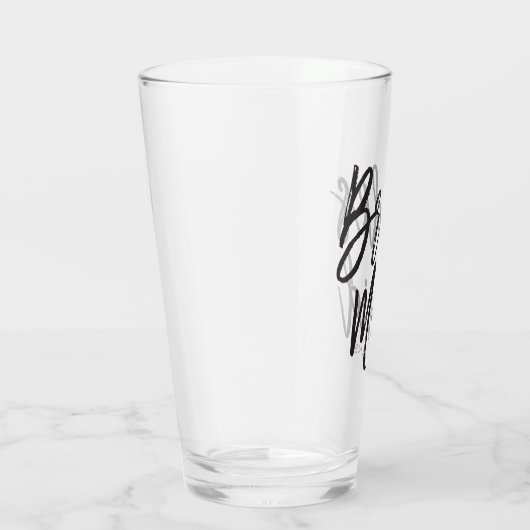 bruidsmeisje | Zwarte scriptstijl Glas (Rechts)