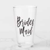 bruidsmeisje | Zwarte scriptstijl Glas (Voorkant)