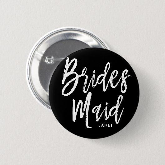 Bruidsmeisjes | Aangepaste bruiloft in Script-stij Ronde Button 5,7 Cm (Voorkant /achterkant)