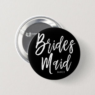 Bruidsmeisjes   Aangepaste bruiloft in Script-stij Ronde Button 5,7 Cm