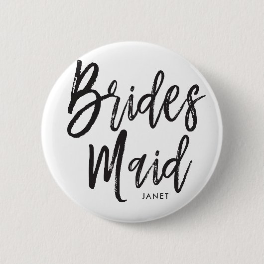 Bruidsmeisjes | Aangepaste bruiloft in zwarte Scri Ronde Button 5,7 Cm (Voorkant)