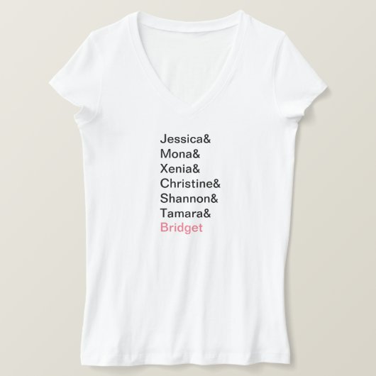 Bruidsmeisjes Ampersand Bruiloft Bachelorette Shir T-shirt (Design voorkant)