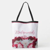 Bruidsmeisjes Bloemenpioenen multi Print Canvas ta Tote Bag (Achterkant)