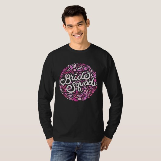 Bruidsmeisjes Bruiloft Team Bloem T-shirt (Voorkant volledig)