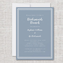 Bruidsmeisjes Brunch Bruidsuitnodiging Stof Blauw Kaart