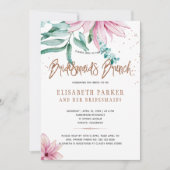 Bruidsmeisjes brunch roze floral glam vrijgezellen kaart (Voorkant)