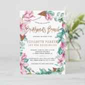 Bruidsmeisjes brunch waterverf roze vrijgezellenfe kaart (Staand voorkant)