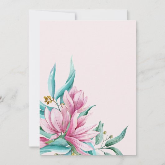 Bruidsmeisjes brunch waterverf roze vrijgezellenfe kaart (Achterkant)