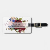 Bruidsmeisjes Cadeau Burgundy Blauw Naamgenoot Bru Bagagelabel (Voorkant horizontaal)