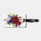 Bruidsmeisjes Cadeau Burgundy Blauw Naamgenoot Bru Bagagelabel (Achterkant horizontaal)