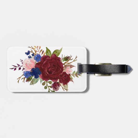 Bruidsmeisjes Cadeau Burgundy Blauw Naamgenoot Bru Bagagelabel (Achterkant horizontaal)