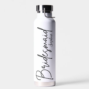 Bruidsmeisjes Cadeaus Aangepast Zwart Modern Sch Waterfles
