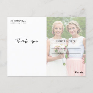 Bruidsmeisjes Dankbaar Foto Blank Bedankt Briefkaart