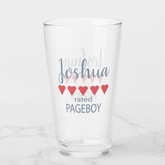 Bruidsmeisjes en bruidsjonkers 5 hart pageboy glas (Voorkant)