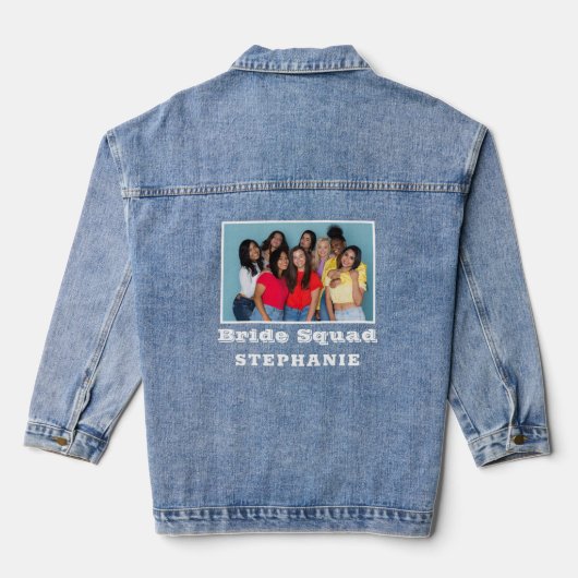 Bruidsmeisjes Foto Naam Bachelorette  Denim Jacket (Achterkant)