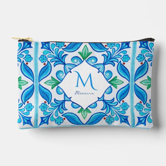 Bruidsmeisjes geschenken Aqua Blue Talavera monogr Etui (Voorkant)