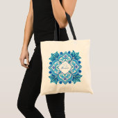 Bruidsmeisjes geschenken aqua blue talavera monogr tote bag (Voorkant (product))