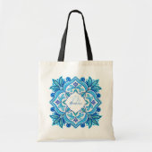 Bruidsmeisjes geschenken aqua blue talavera monogr tote bag (Voorkant)