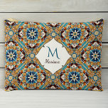 Bruidsmeisjes geschenken Blauwgroen bruine talaver Etui<br><div class="desc">Blauwgroen Blauw en bruin kleurrijke  Mexicaanse talavera azulejo bruidsmeisjes geschenken gepersonaliseerde naam monogrammed cosmetische tas geschenken voor haar</div>