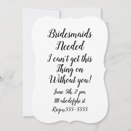 Bruidsmeisjes gezocht leuk korset grappig kaart (Achterkant)