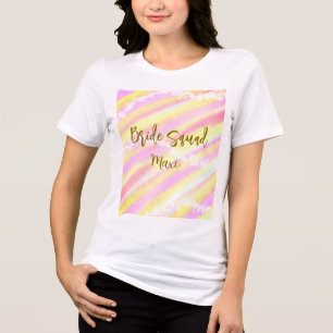 Bruidsmeisjes gouden pastel roze kleurrijke glitte Tri-Blend shirt