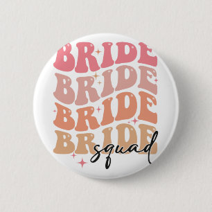 Bruidsmeisjes Groovy Thema Bruidsuitnodiging Bache Ronde Button 5,7 Cm