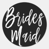 Bruidsmeisjes | Huwelijk met scriptstijl Ronde Sticker (Voorkant)