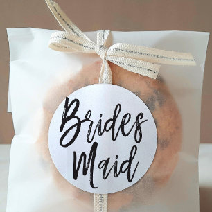 Bruidsmeisjes   Huwelijk met scriptstijl Ronde Sticker