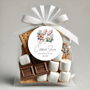 Bruidsmeisjes Kamp Bruid Uitgeefbare S'mores Kit Ronde Sticker