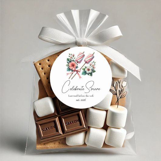 Bruidsmeisjes Kamp Bruid Uitgeefbare S'mores Kit Ronde Sticker