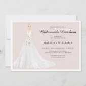 Bruidsmeisjes lunch bruidsjurk uitnodiging (Voorkant)