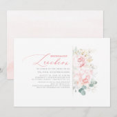 Bruidsmeisjes Luncheon Roze Bloemen Vrijgezellenfe Kaart (Voorkant / Achterkant)