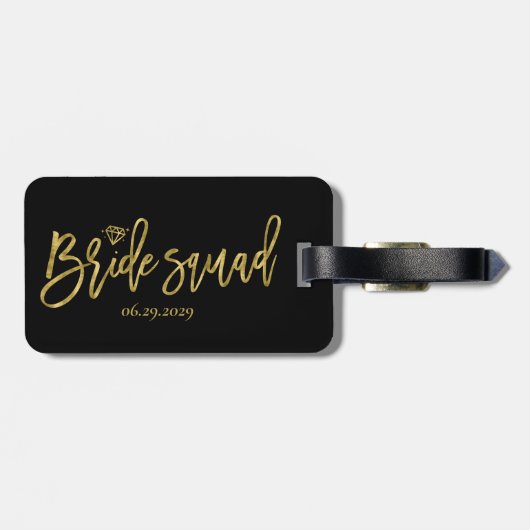 Bruidsmeisjes met Diamond Black Bagagelabel (Achterkant horizontaal)