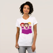 Bruidsmeisjes met houding t-shirt (Voorkant volledig)
