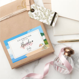 Bruidsmeisjes op het strand, vrijgezellenfeest   rechthoekige sticker