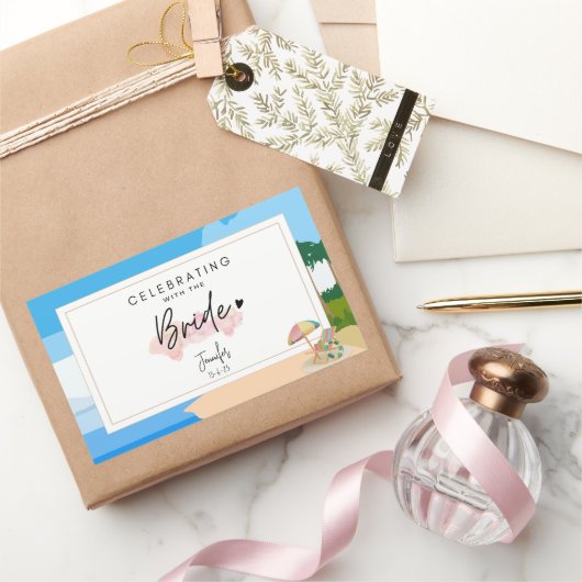 Bruidsmeisjes op het strand, vrijgezellenfeest   rechthoekige sticker (Geschenken)