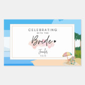 Bruidsmeisjes op het strand, vrijgezellenfeest   rechthoekige sticker (Voorkant)