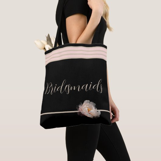 Bruidsmeisjes Pioen Tote Tas (Dichtbij)